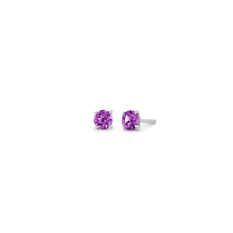 Amethyst Earrings in 14k White Gold [2EAMY0503]