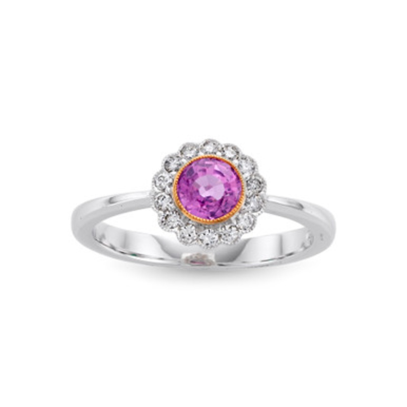 Sapphire and Diamond Ring in 18k White Gold a [1FSD10426]