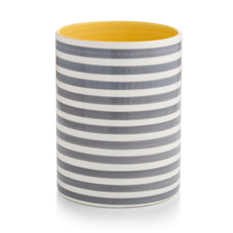 Slinky Stripe Utensil Holder in Charcoal [GGVAS0083]
