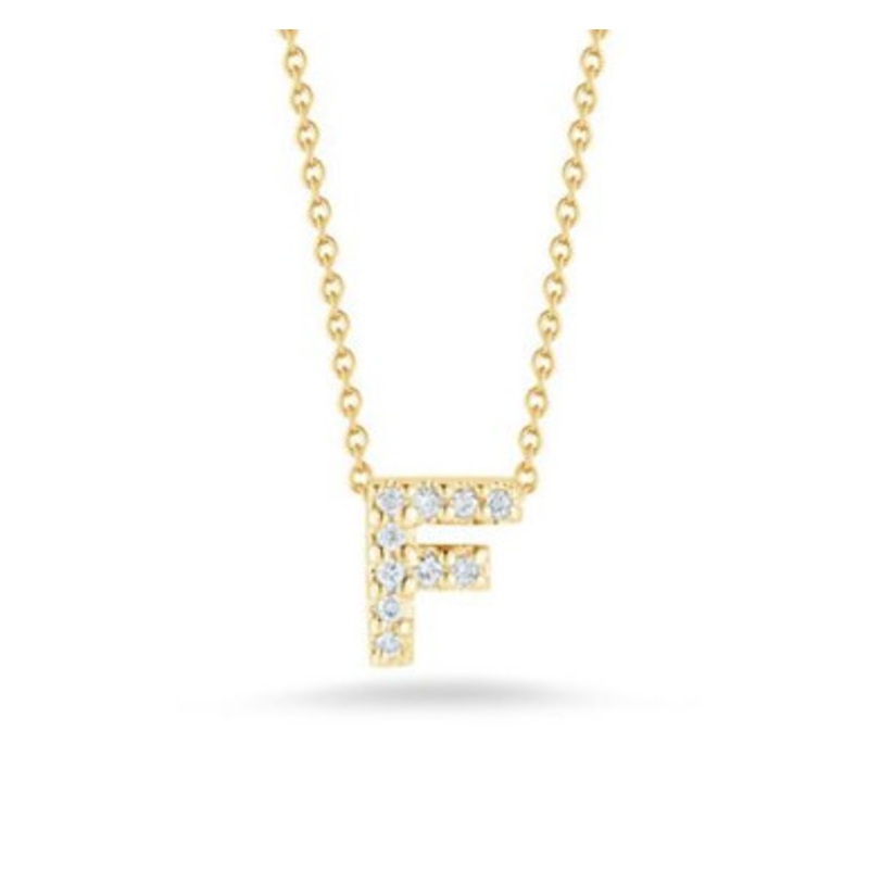 Tiny Treasures Diamond Letter ‘F’ Necklace [JNPEN0409]