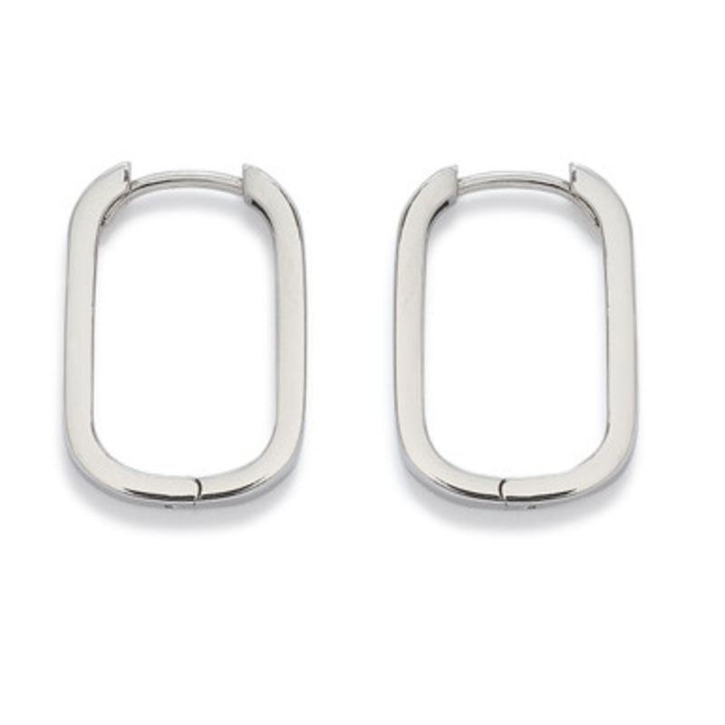 White Gold Hoop Earrings [JEHOP0039]