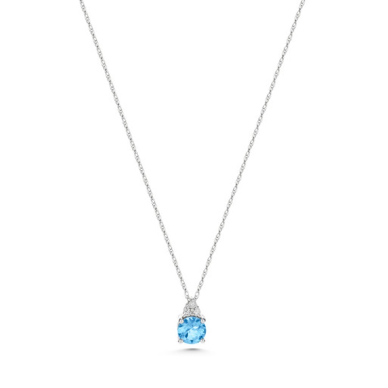 Birthstone Aquamarine Pendant Necklace [2DAQU0161]