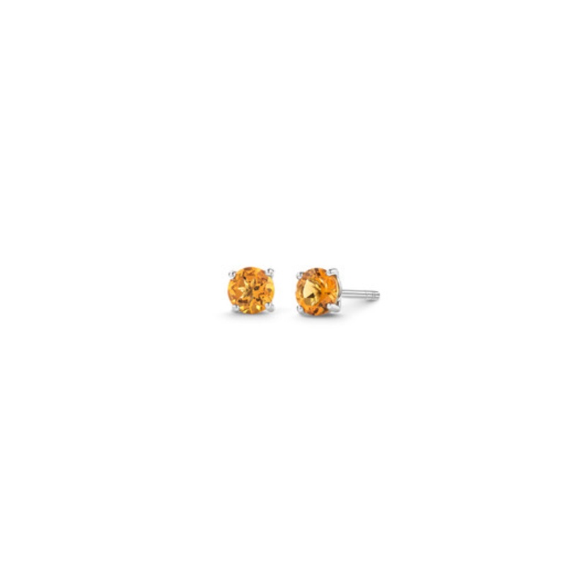 Birthstone Citrine Earring in 14k White Gold [2ECIT0263]