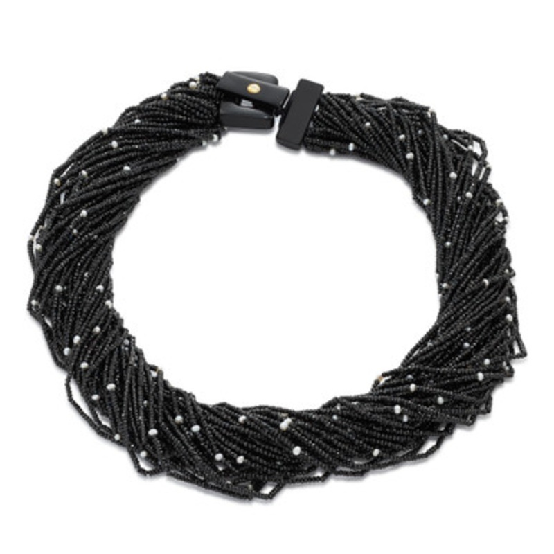 Black Spinel and Pearl Necklace [JNOTH0018]
