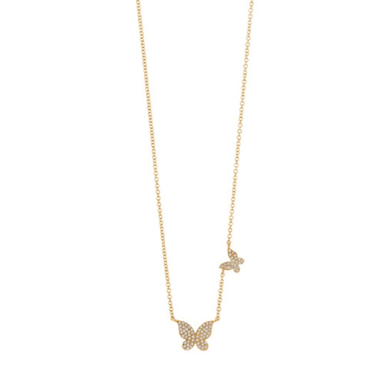 Diamond Butterfly Necklace [JNPEN0089]