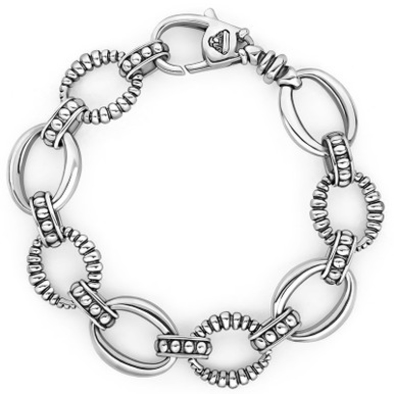 Signature Caviar Oval Fluted Link Bracelet [2YSBR9211]