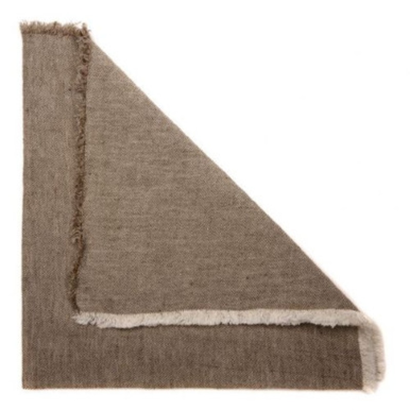 Taupe Fringed Napkin [8TNAP0250]