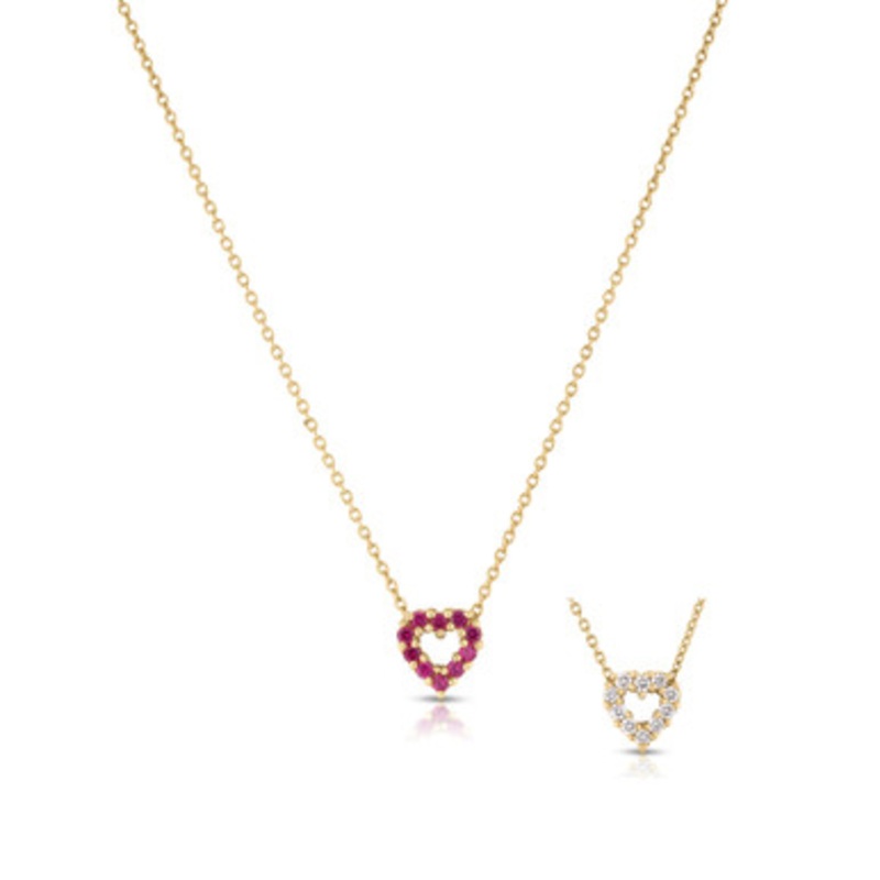 Tiny Treasures Diamond and Ruby Heart Pendant [JNOTH0567]