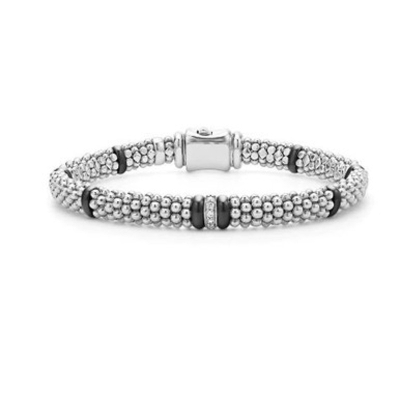 Black Caviar Single Diamond Station Bracelet [JBOTH0459]