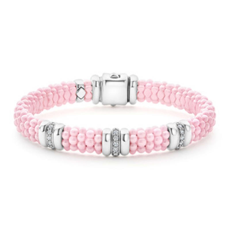 Pink Caviar Diamond Row Bracelet [JBOTH1338]
