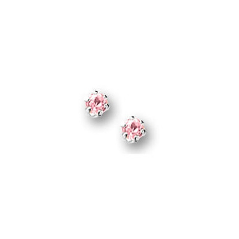 Pink Cubic Zirconia Baby Earrings [2YSEA0010]