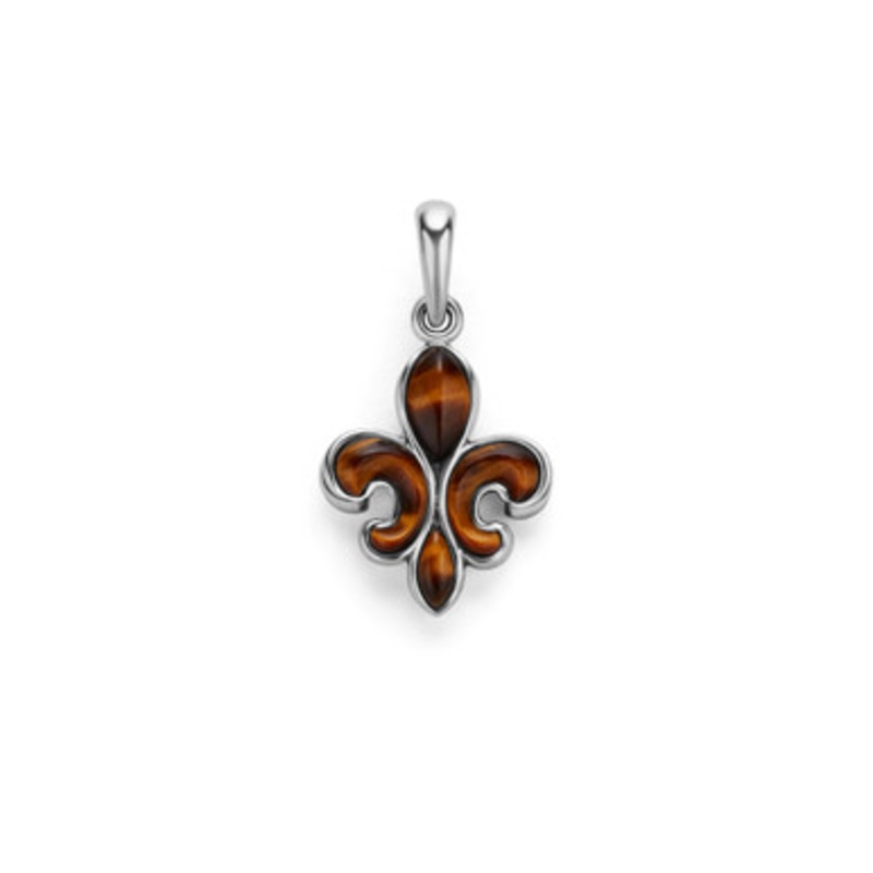 Tiger Eye Fleur De Lis Amulet [JCHRM0311]
