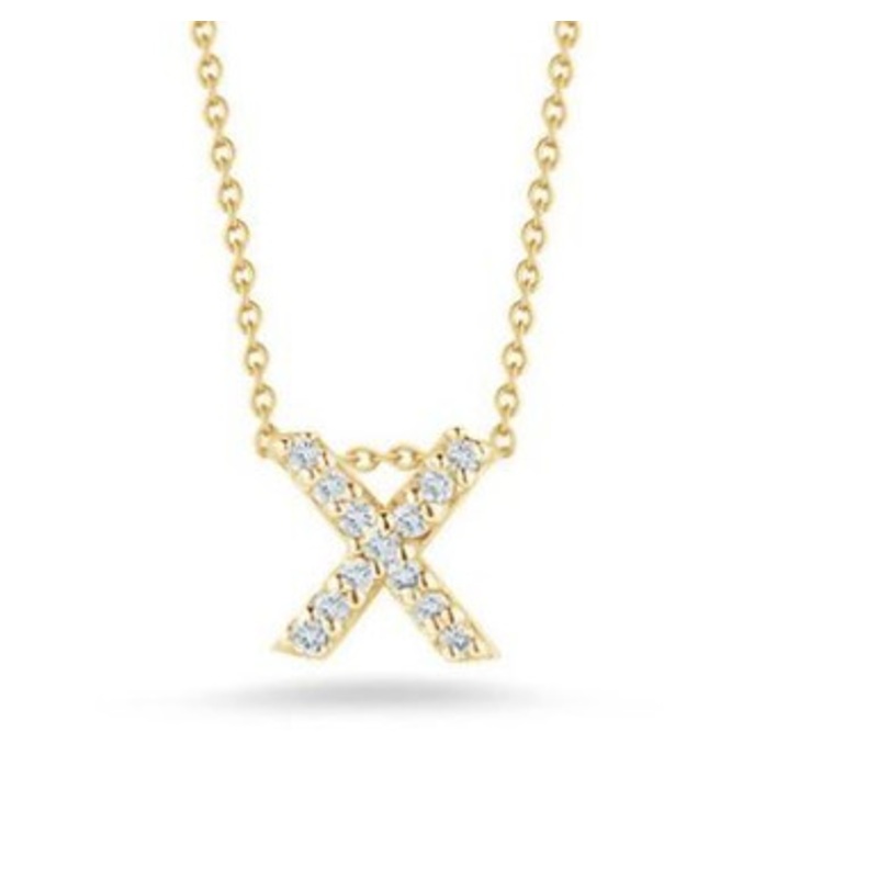 Tiny Treasures Diamond Letter ‘X’ Necklace [JNPEN0430]