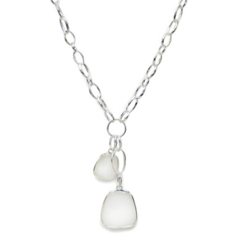 Rock Crystal and Mother of Pearl Doublet Pendant Necklace [JNPEN1260]