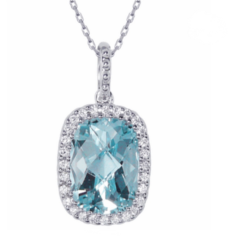 Sky Blue Topaz Pendant Necklace [JNPEN0735]