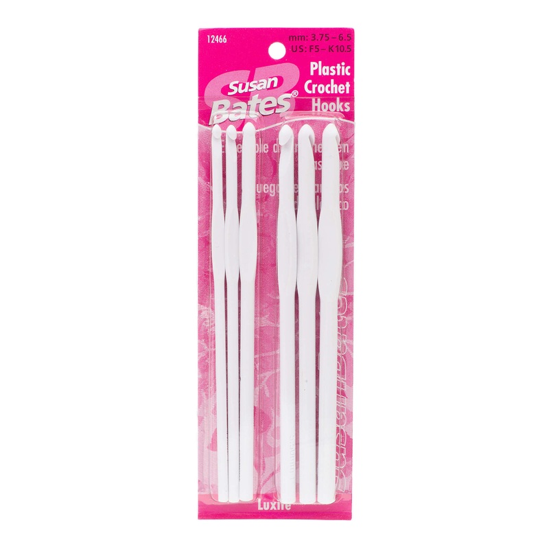 Susan Bates Luxite Set of 6 Plastic Crochet Hooks