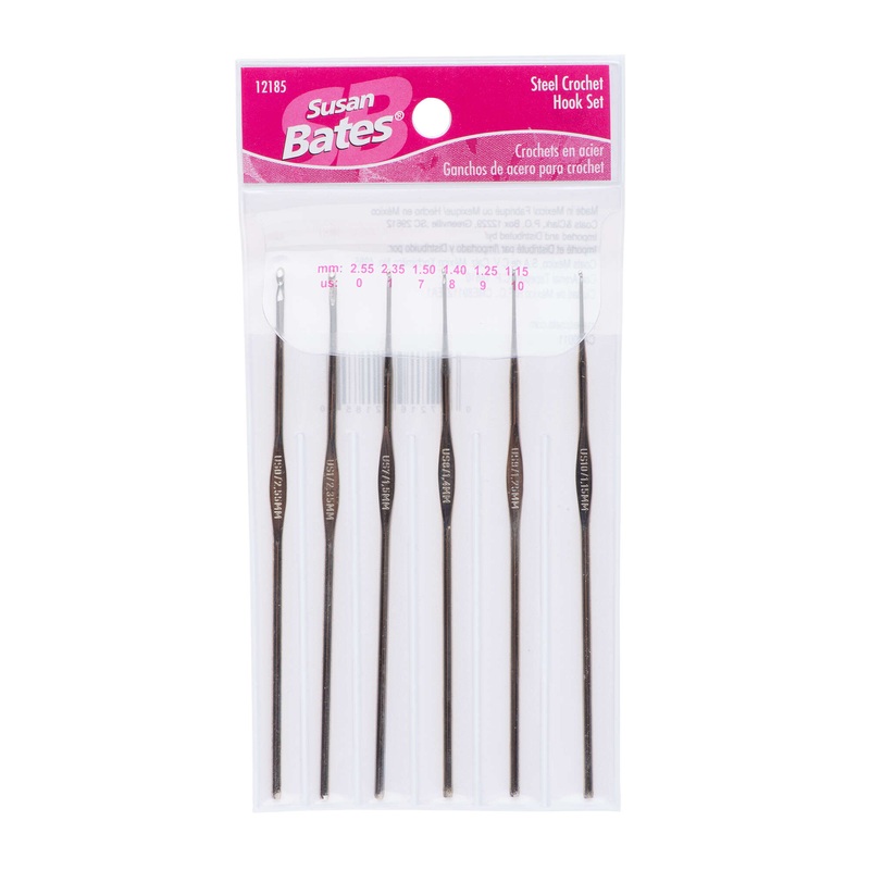 Susan Bates Steelite Set of 6 Crochet Hooks