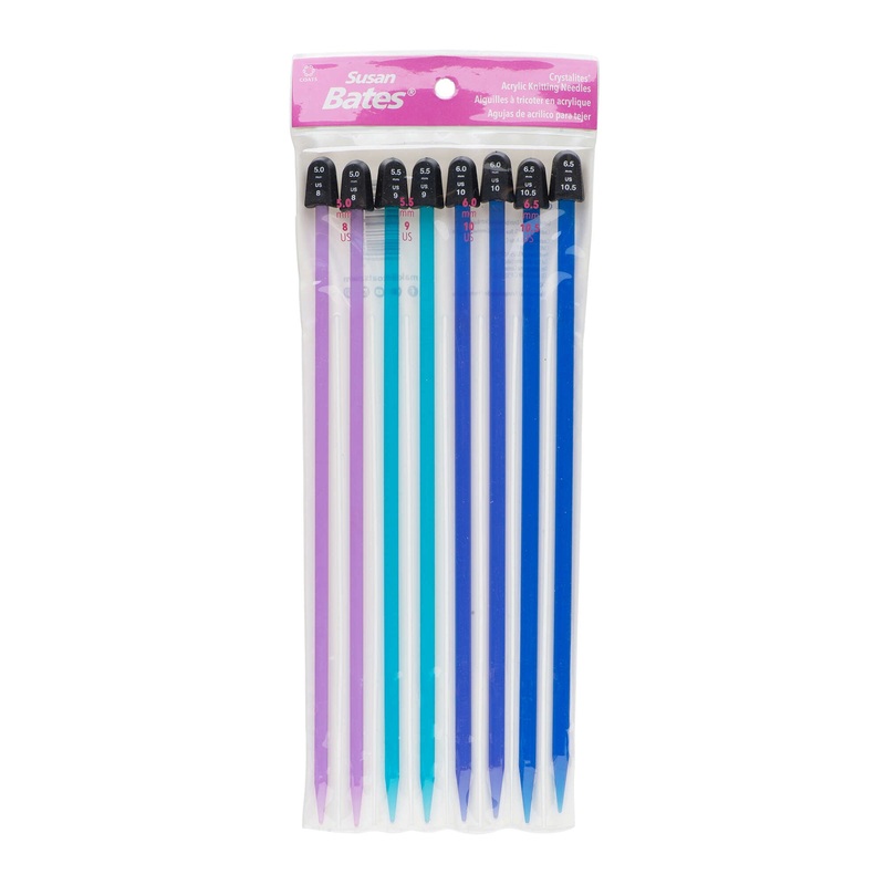 Susan Bates Crystalites Set of 4, 10 Knitting Needles