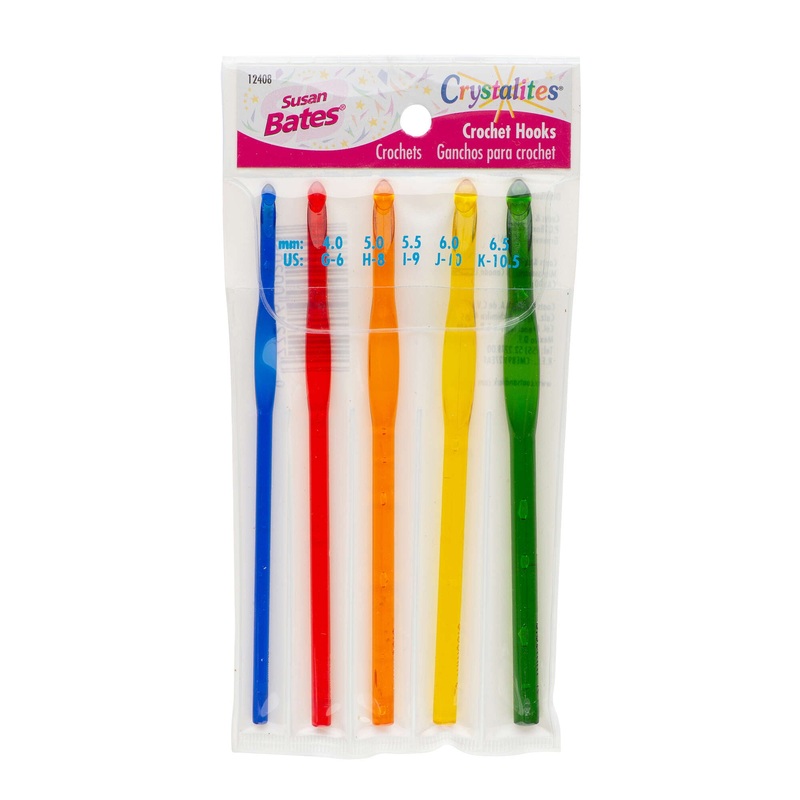 Susan Bates Crystalites Set of 5 Crochet Hooks