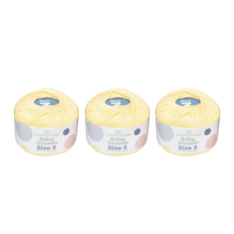 Aunt Lydia’s Baby Shower Crochet Thread Size 3 (3 Pack) – Clearance shades