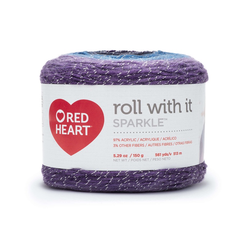 Red Heart Roll With It Sparkle Yarn