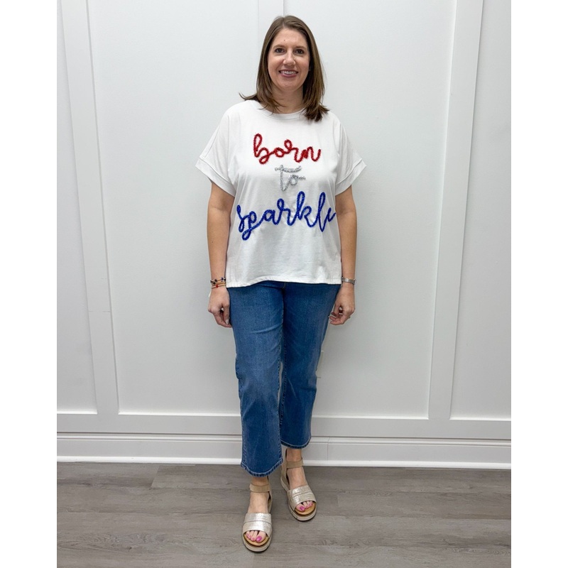 Fourth of July Sparkle Top – White