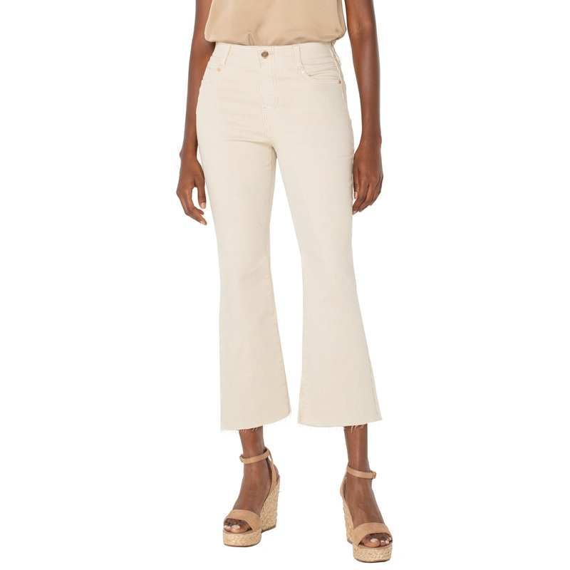 Gia Glider Crop Flare w/ Back Pleat – Cappuccino Stripe