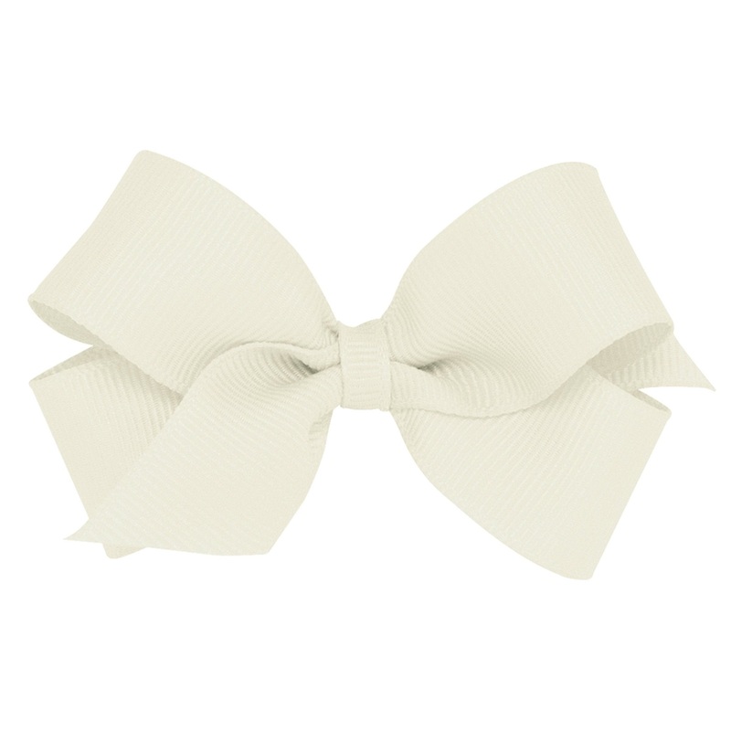 Mini Grosgrain Bow – Antique White