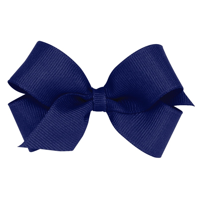 Mini Grosgrain Bow – Light Navy