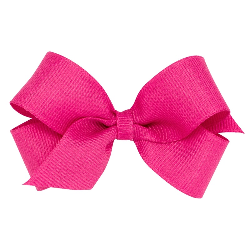 Mini Grosgrain Bow – Shocking Pink