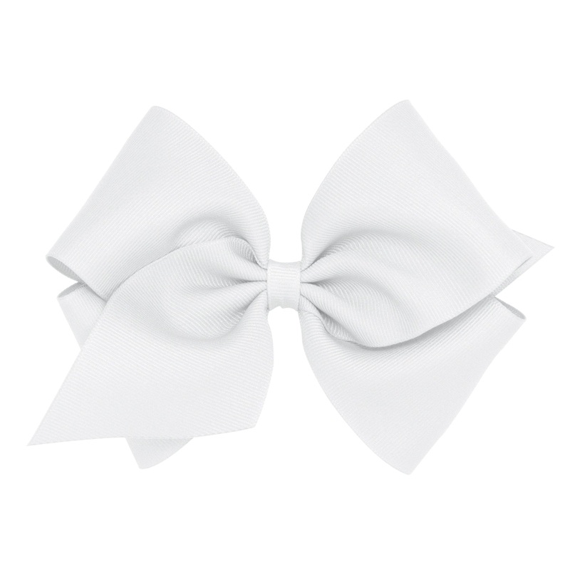Mini King Grosgrain Bow – White