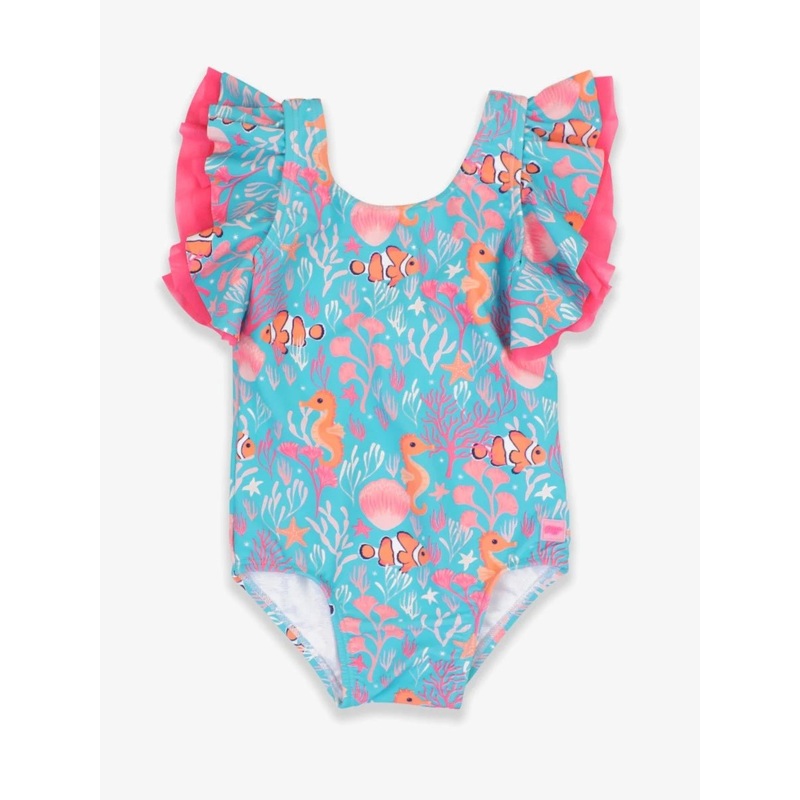 Ocean Tides Butterfly Sleeve One Piece