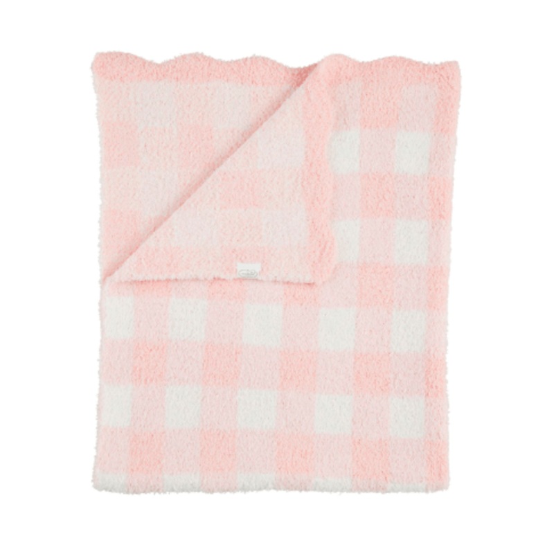 Pink Gingham Chenille Blanket