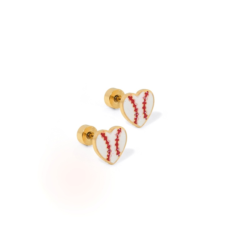 Screwback Stud Earrings – Baseball