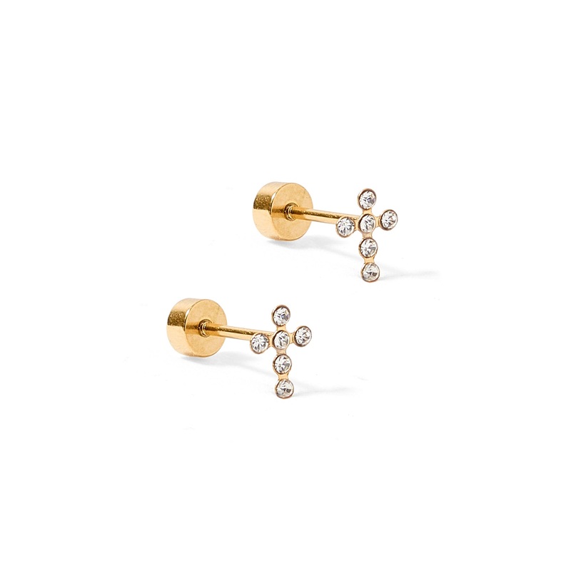 Screwback Stud Earrings – Clara Cross