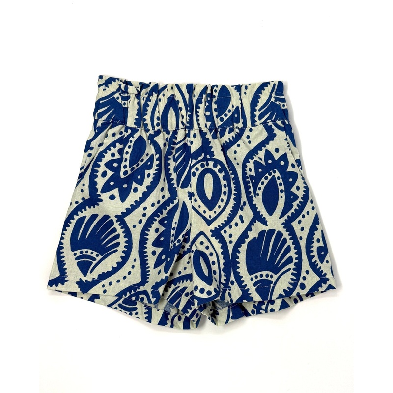 Tribal Print Shorts – Blue