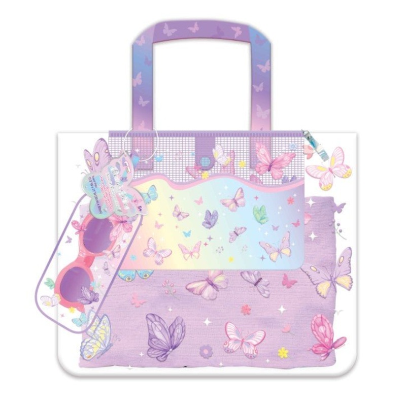 Beach Bag w/ Sunglasses – Tie Dye Butterfly