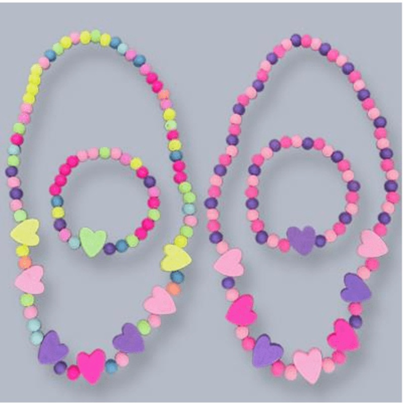 Heart Necklace & Bracelet Set