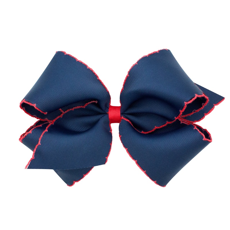 King Moonstitch Bow – Navy with Red