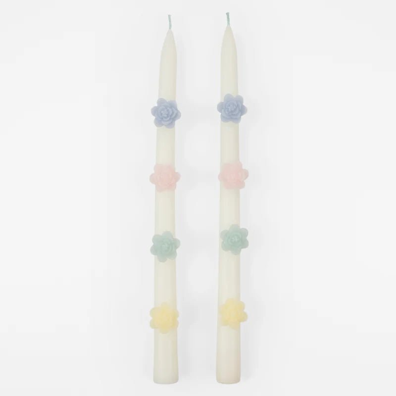 Pastel Flower Taper Candles
