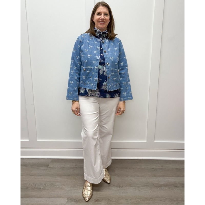 Bow Jean Jacket – Light Denim