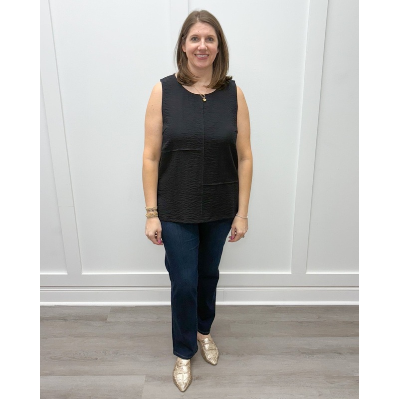 Express Travel Pieced Tunic Tank – Black