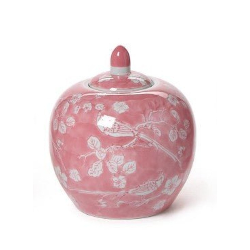 Hand Painted Pink Vase – Round