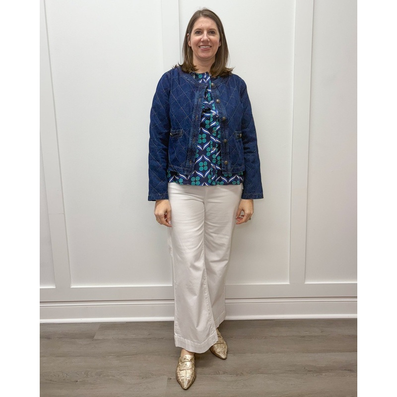 Quilted Jean Jacket – Dark Denim
