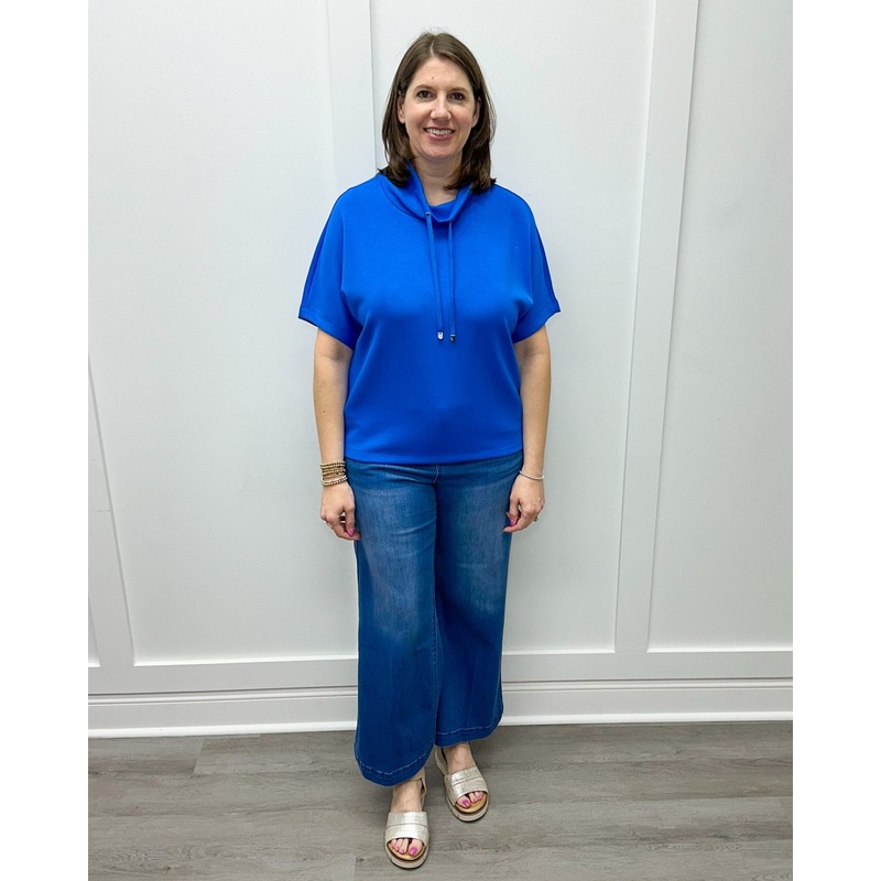 S/S Funnel Neck Top w/ Drawcord – Riviera