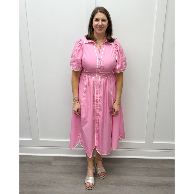 Amelia Midi Dress – Pink