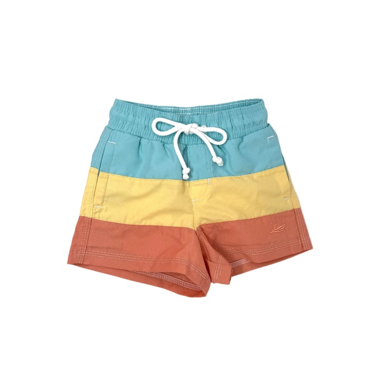 Boy’s Swim Trunks – Yellow/Persimmon/Aqua Colorblock