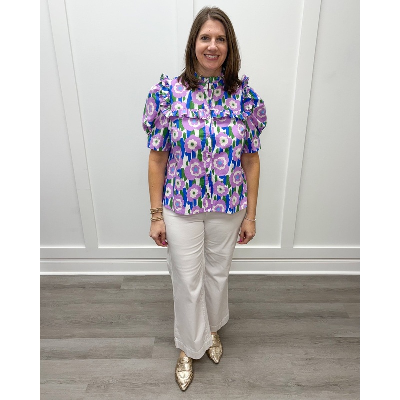 Brunch Date Top – Lavender Florals