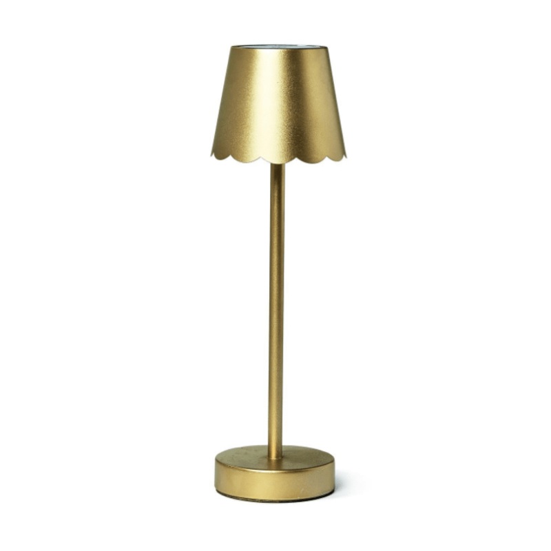 LED Cordless Table Lamp – Gold Scalloped Edge