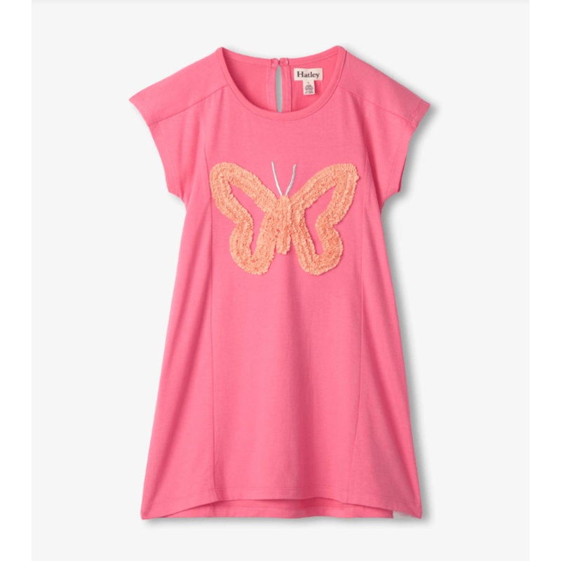 Pink Butterfly A-Line Panel Dress